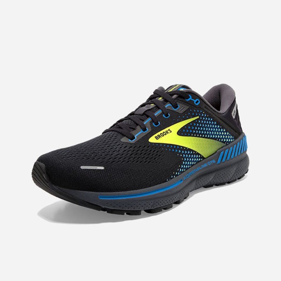 Men'S Brooks | Brooks Men'S Adrenaline Gts 22 Black/Blue/Nightlifeife