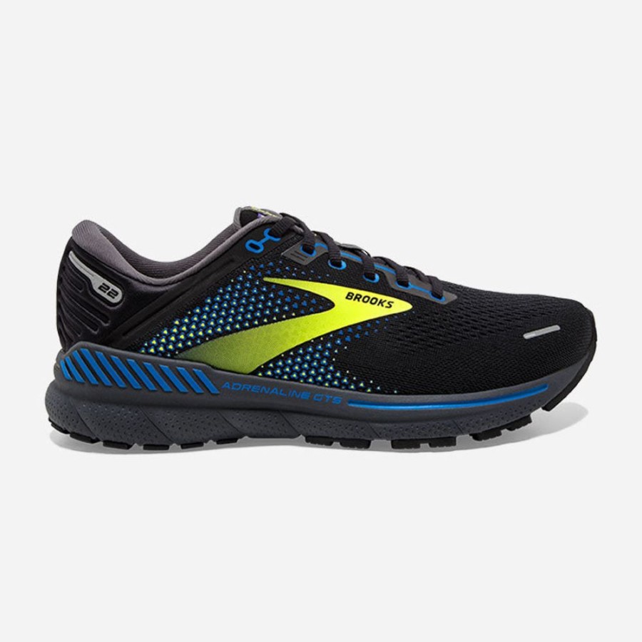 Men'S Brooks | Brooks Men'S Adrenaline Gts 22 Black/Blue/Nightlifeife