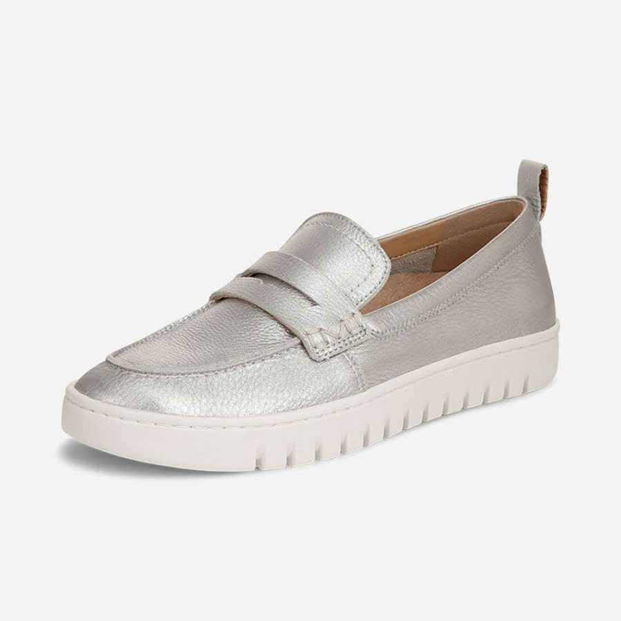 Women'S Vionic | Vionic Uptown Leather Silver Metallic