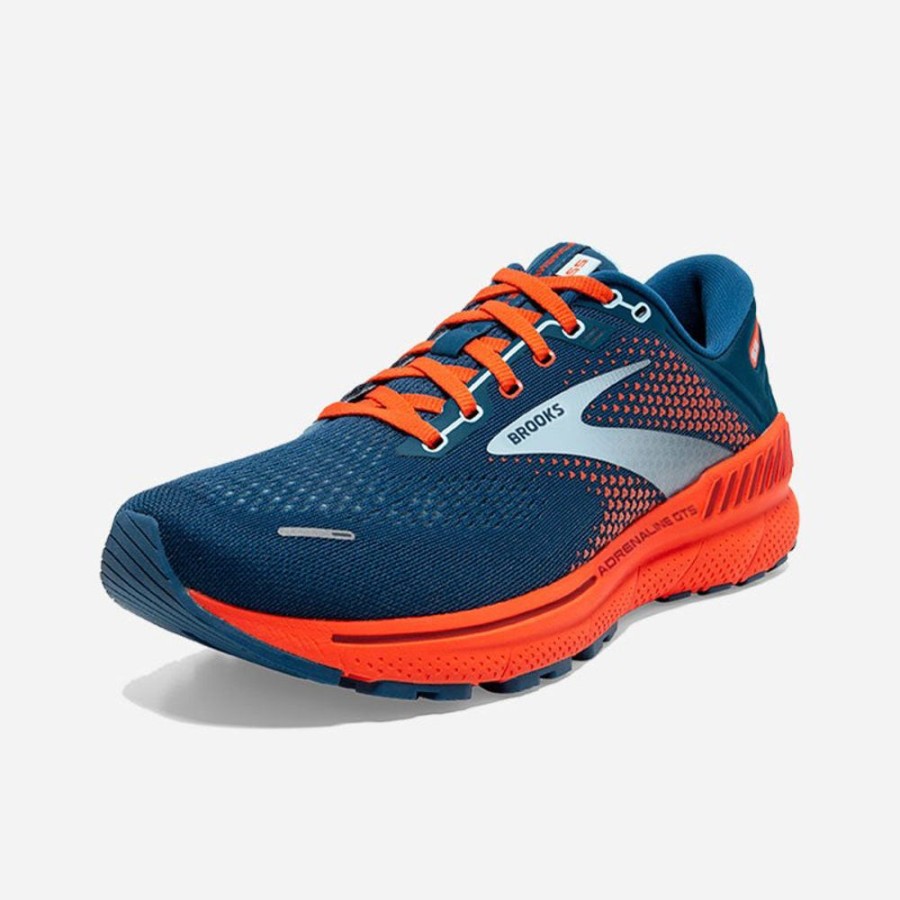 Men'S Brooks | Brooks Men'S Adrenaline Gts 22 Blue/Light Blue/Orange