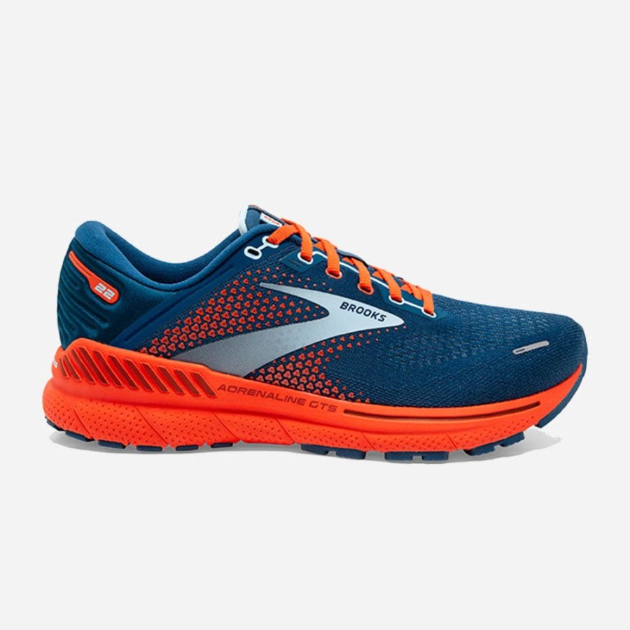 Men'S Brooks | Brooks Men'S Adrenaline Gts 22 Blue/Light Blue/Orange