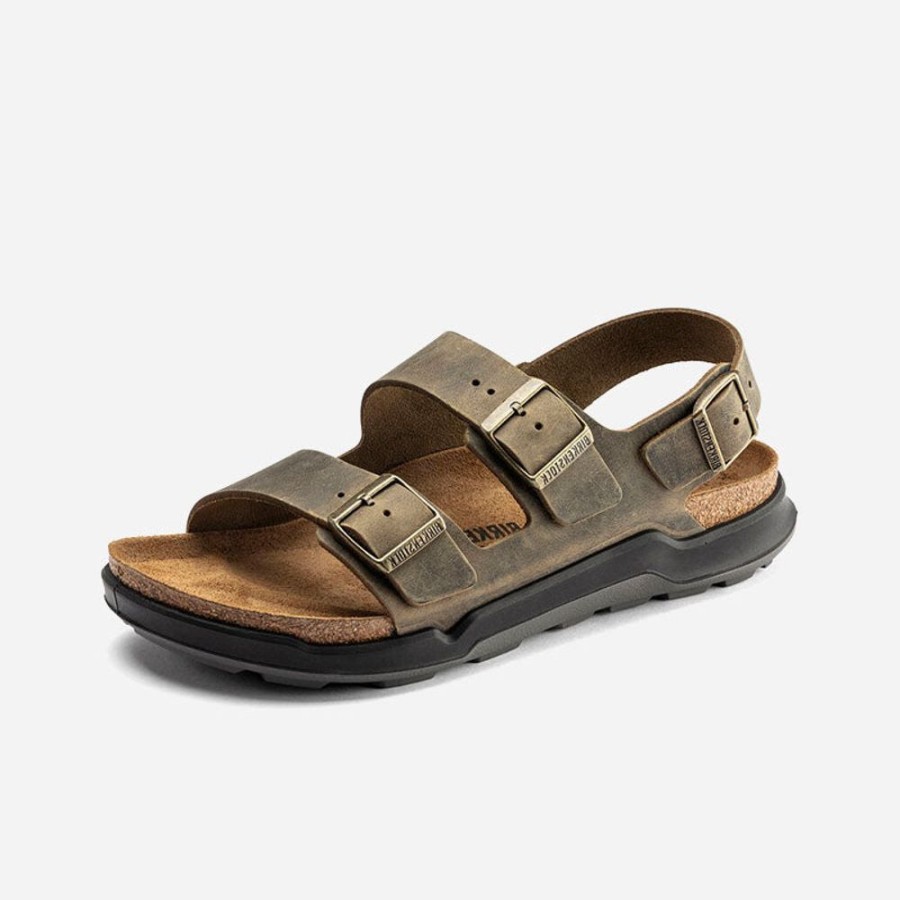 Men'S Birkenstock | Birkenstock Men'S Milano Ct Oiled Leather Faded Khaki