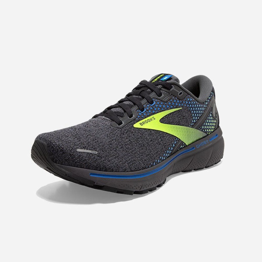 Men'S Brooks | Brooks Men'S Ghost 14 Black/Blue/Night Life