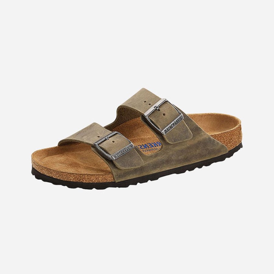 Women'S Birkenstock | Birkenstock Arizona Soft Footbed Oiled Leather Faded Khaki