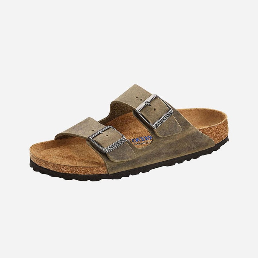 Women'S Birkenstock | Birkenstock Arizona Soft Footbed Oiled Leather Faded Khaki