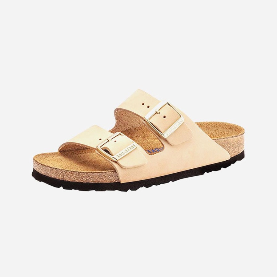 Women'S Birkenstock | Birkenstock Arizona Soft Footbed Nubuck Leather Sand Castle