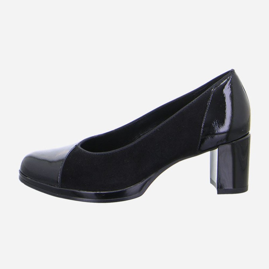 Women'S Ara | Ara Concord Black Suede/Patent