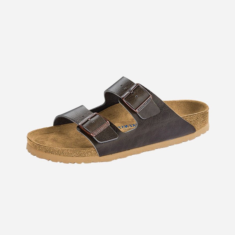 Men'S Birkenstock | Birkenstock Men'S Arizona Soft Footbed Nubuck Leather Anthracite