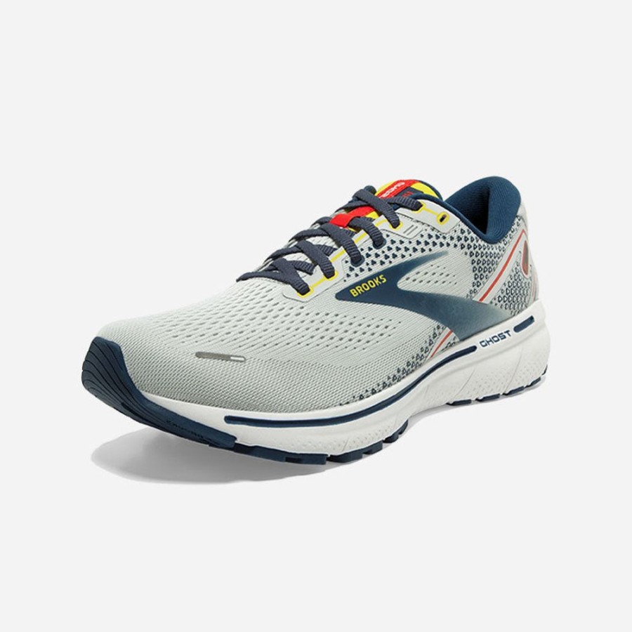 Men'S Brooks | Brooks Men'S Ghost 14 Grey/Titan/Maize