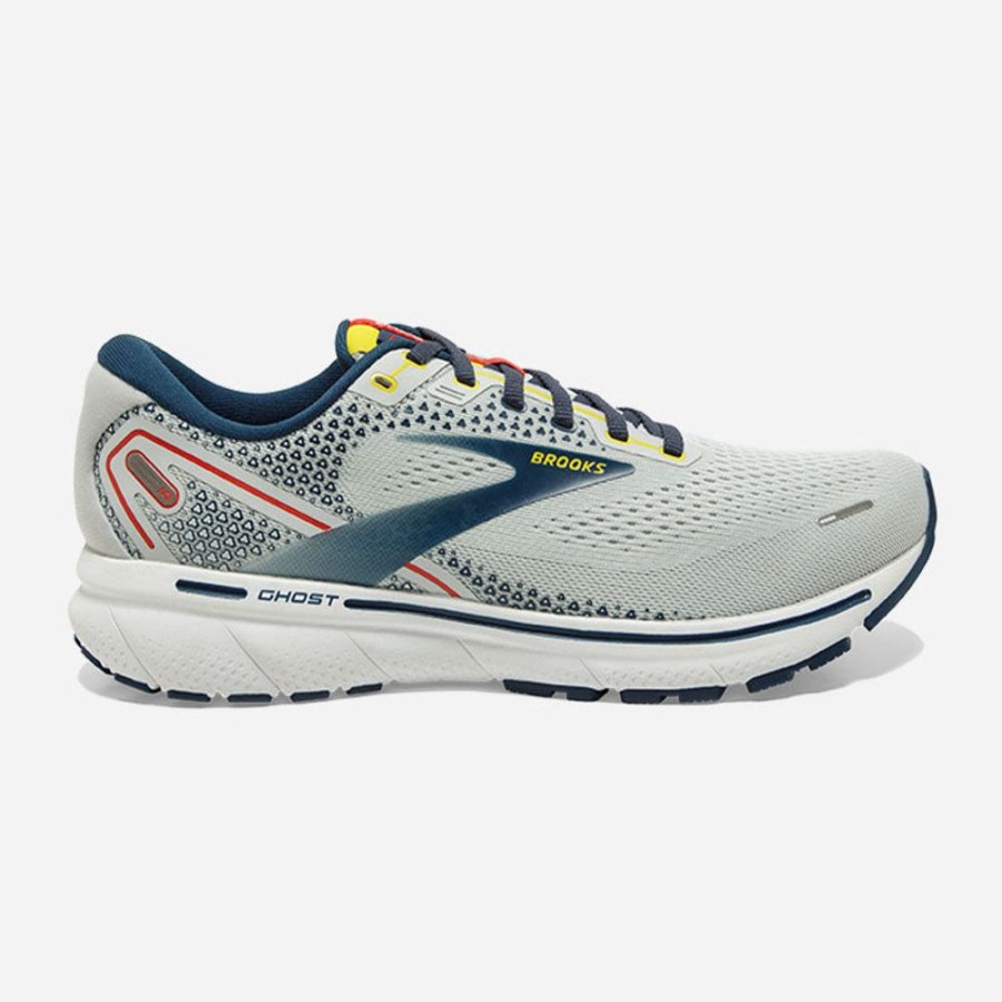 Men'S Brooks | Brooks Men'S Ghost 14 Grey/Titan/Maize