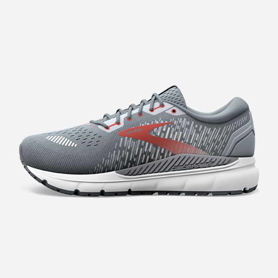 Men'S Brooks | Brooks Men'S Addiction Gts 15 Grey/Ebony/Chili Oil