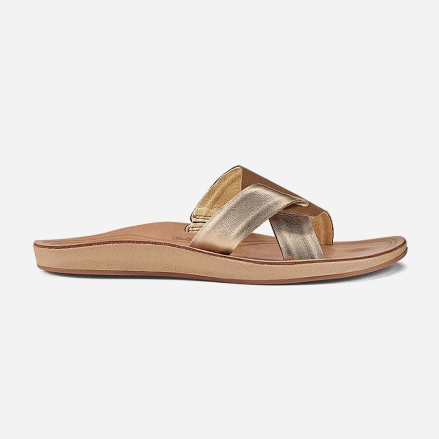 Women'S OLUKAI | Olukai Nonohe 'Olu Dark Java/Golden Sand