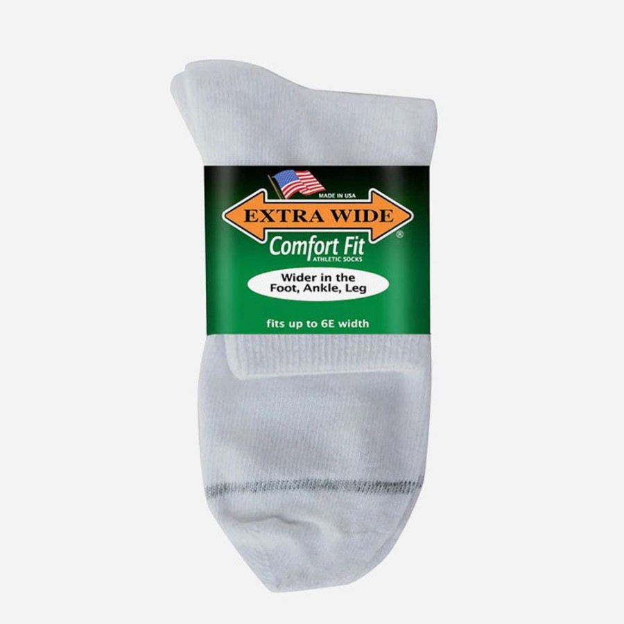 Socks Extra Wide Sock | Extra Wide Sock Loose Fit Quarter Size White