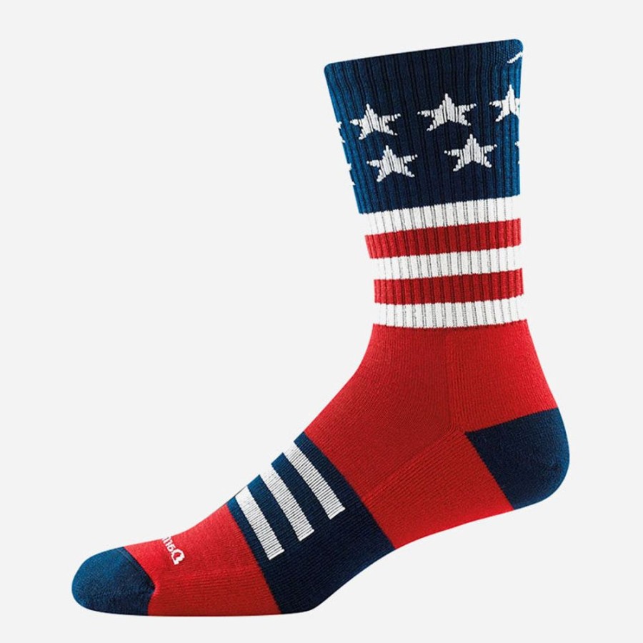 Socks Darn Tough | Darn Tough Men'S Captain Stripe Micro Crew Lightweight With Cushion Stars And Stripes