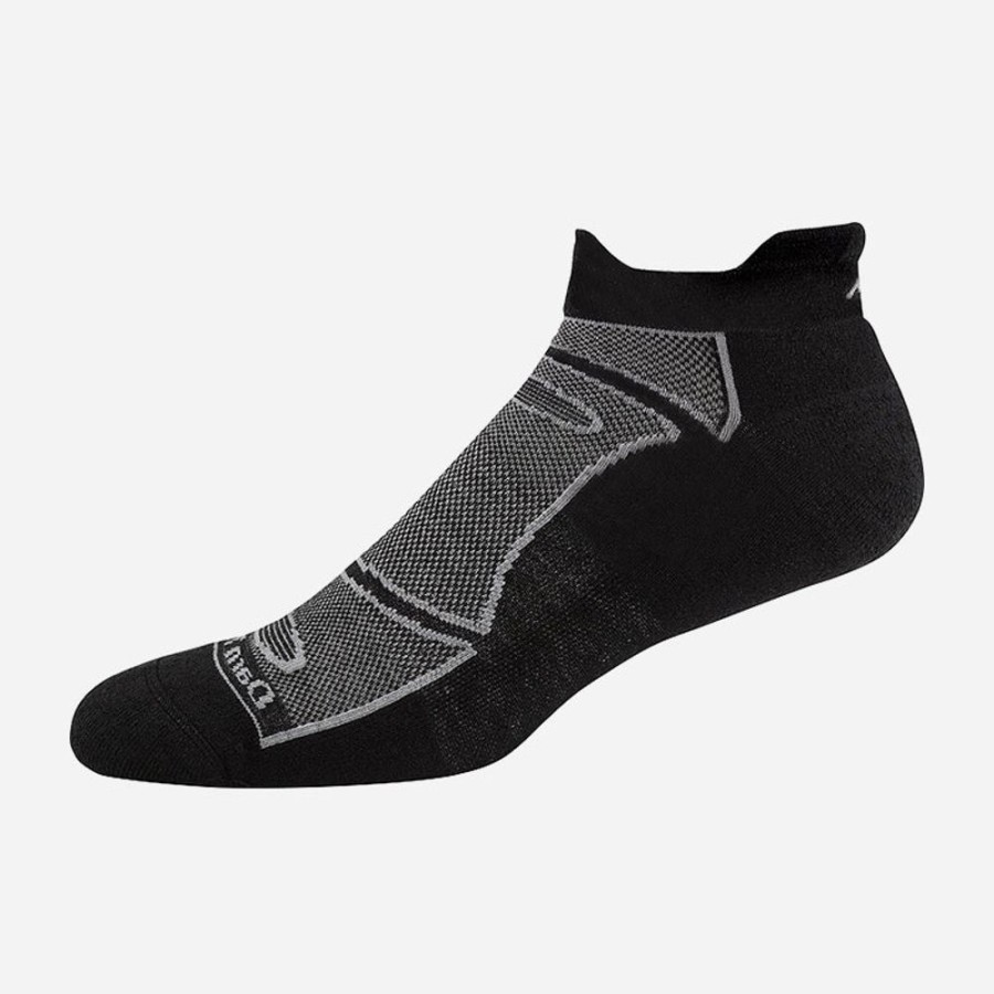 Socks Darn Tough | Darn Tough Men'S Merino Wool No Show Ultra Lightweight With Cushion Grey Black