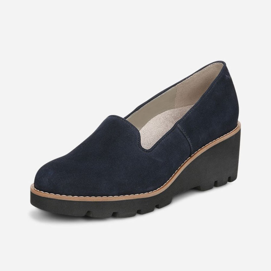 Women'S Vionic | Vionic Willa Wedge Navy Suede