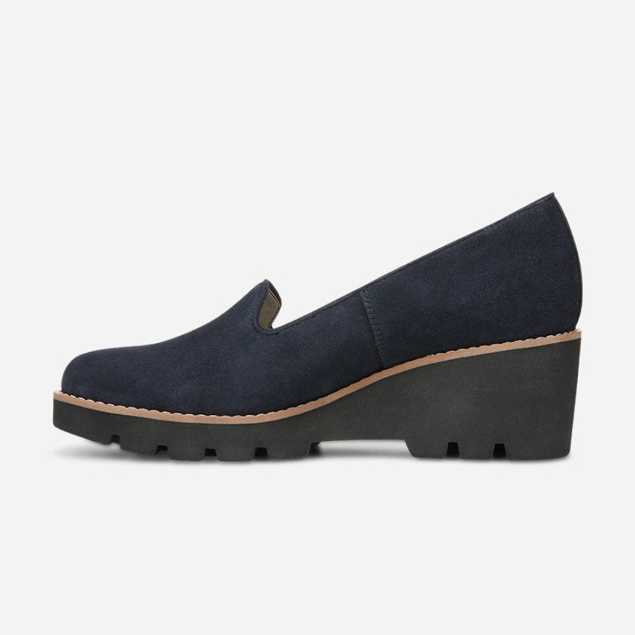 Women'S Vionic | Vionic Willa Wedge Navy Suede