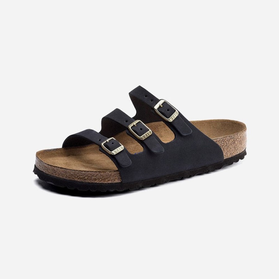 Women'S Birkenstock | Birkenstock Florida Fresh Soft Footbed Nubuck Leather Midnight