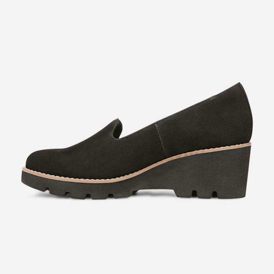 Women'S Vionic | Vionic Willa Wedge Black Suede