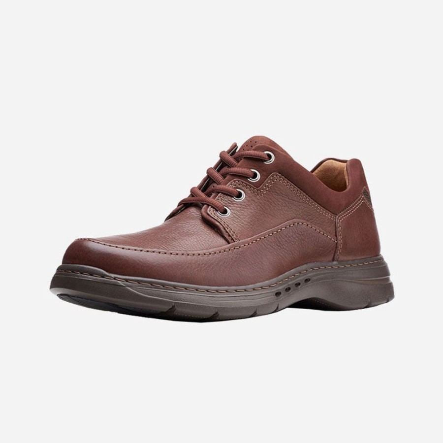 Men'S Clarks | Clarks Men'S Un Brawley Lace Mahogany Tumbled