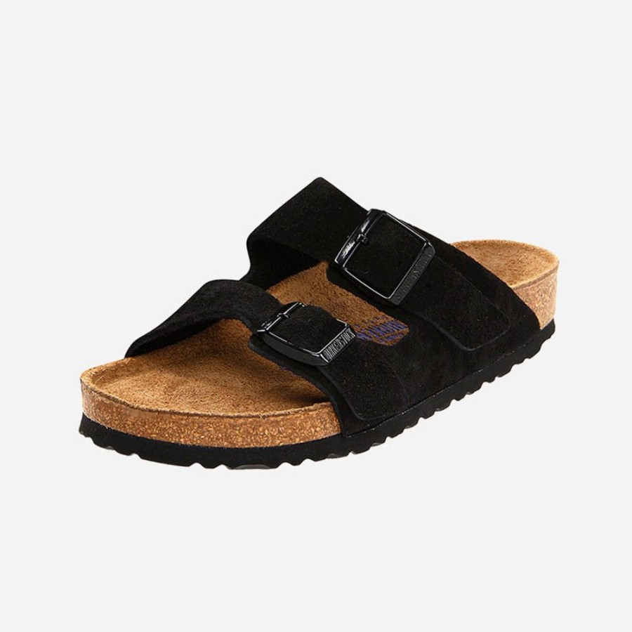 Women'S Birkenstock | Birkenstock Arizona Soft Footbed Suede Leather Black