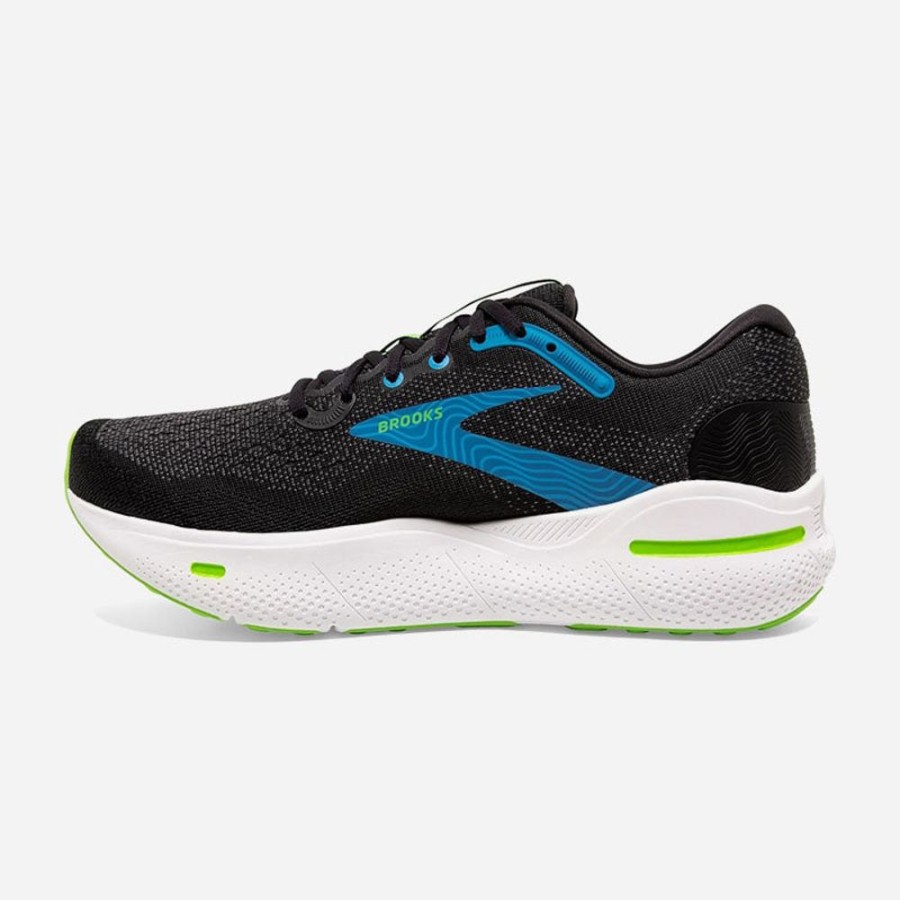 Men'S Brooks | Brooks Men'S Ghost Max Black/Atomic Blue/Jasmine