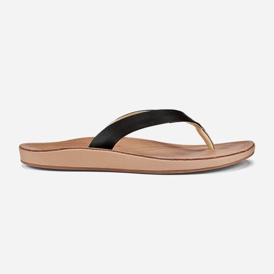 Women'S OLUKAI | Olukai Nonohe Black/Golden Sand