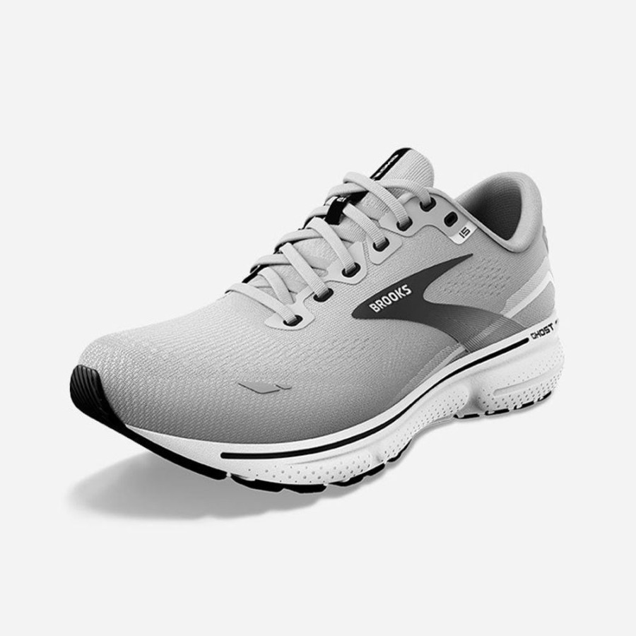 Men'S Brooks | Brooks Men'S Ghost 15 Alloy/Oyster/Black