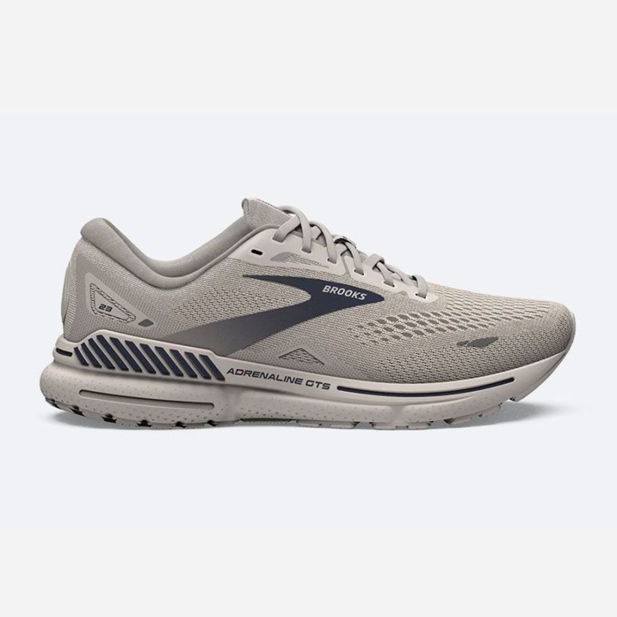 Men'S Brooks | Brooks Men'S Adrenaline Gts 23 Crystal Grey/Surf The Web/Grey