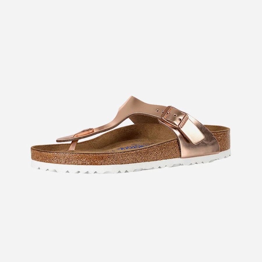 Women'S Birkenstock | Birkenstock Gizeh Soft Footbed Natural Leather