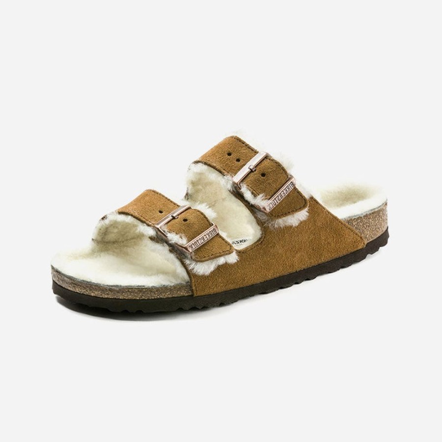 Women'S Birkenstock | Birkenstock Arizona Shearling Suede Leather Mink