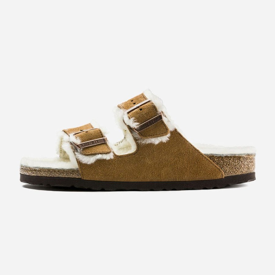 Women'S Birkenstock | Birkenstock Arizona Shearling Suede Leather Mink