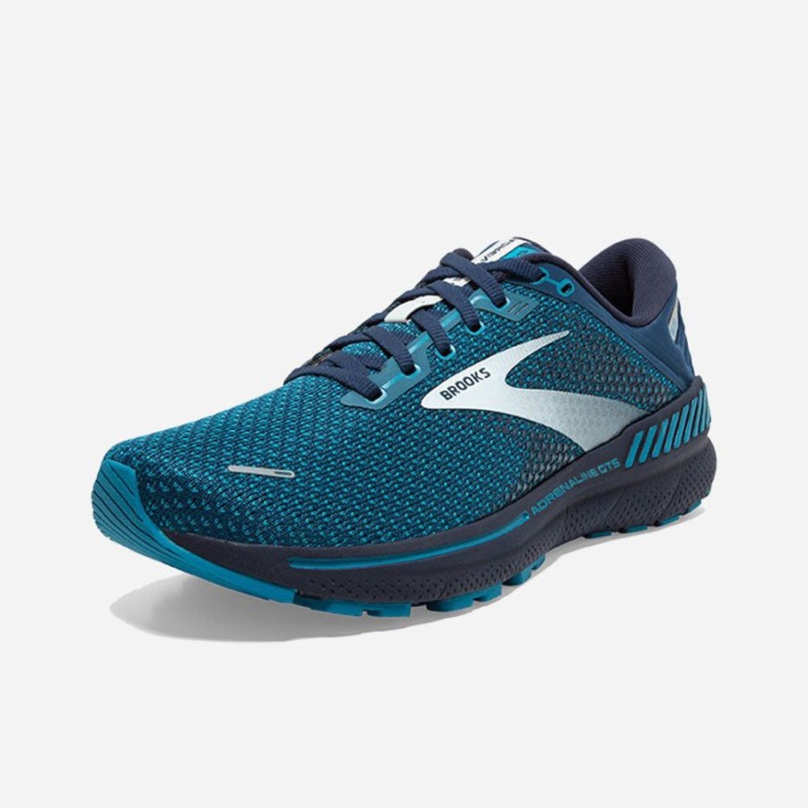 Men'S Brooks | Brooks Men'S Adrenaline Gts 22 Titan/Teal/Grey