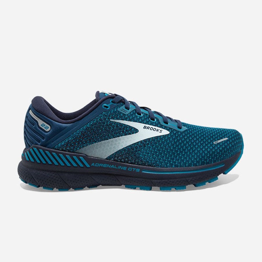 Men'S Brooks | Brooks Men'S Adrenaline Gts 22 Titan/Teal/Grey