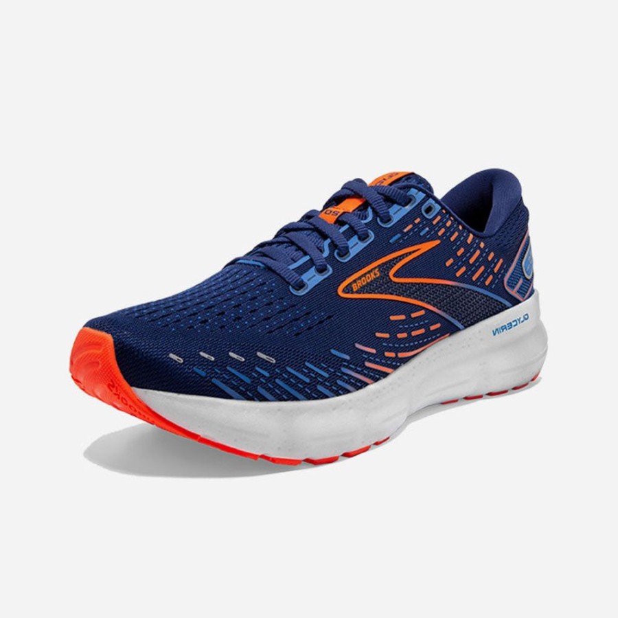 Men'S Brooks | Brooks Men'S Glycerin 20 Blue Depths/Palace Blue/Orange