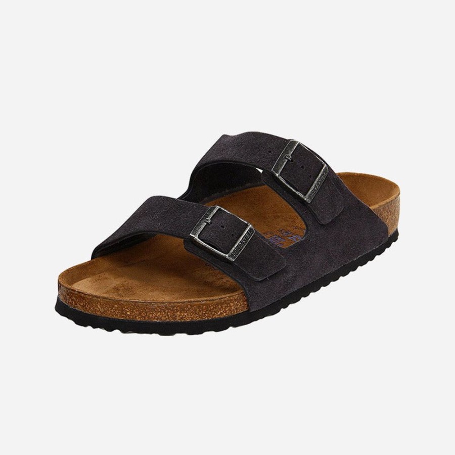 Women'S Birkenstock | Birkenstock Arizona Soft Footbed Suede Leather Velvet Gray