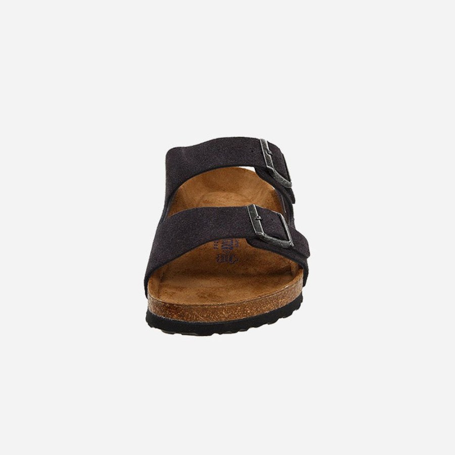 Women'S Birkenstock | Birkenstock Arizona Soft Footbed Suede Leather Velvet Gray