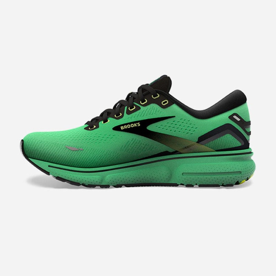 Men'S Brooks | Brooks Men'S Ghost 15 Green/Black/Sharp Green