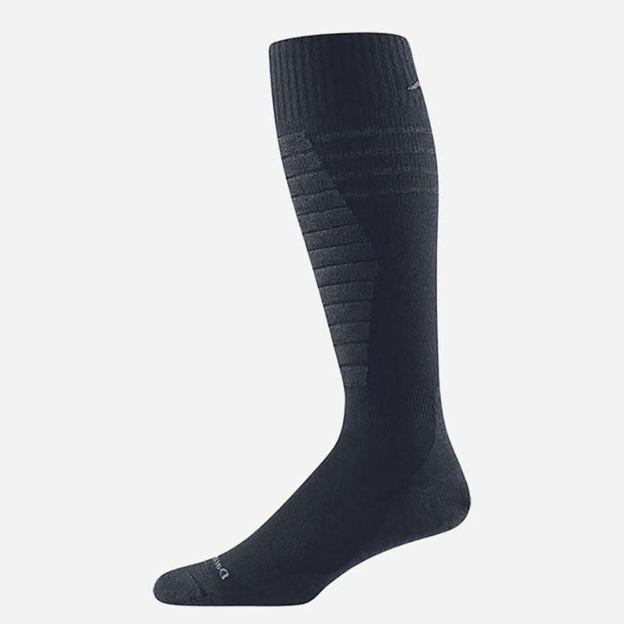 Socks Darn Tough | Darn Tough Men'S Edge Otc Lightweight With Padded Shin Black