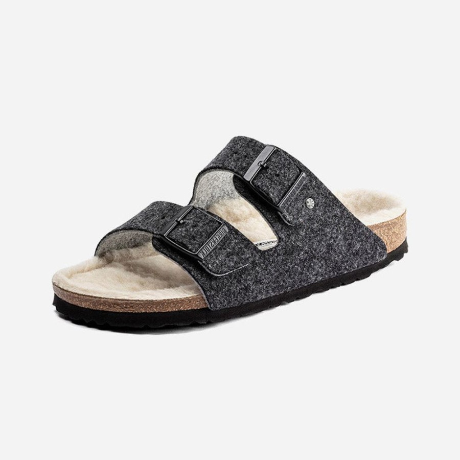 Men'S Birkenstock | Birkenstock Men'S Arizona Wool Felt Grey