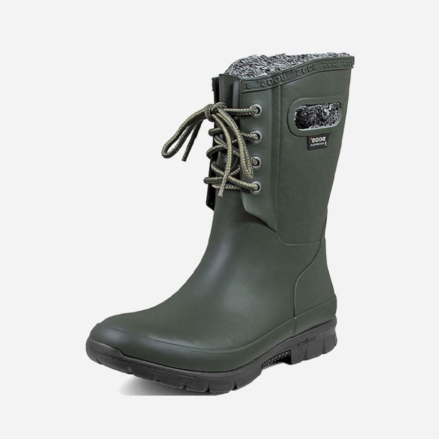 Women'S Bogs | Bogs Amanda Plush Dark Green