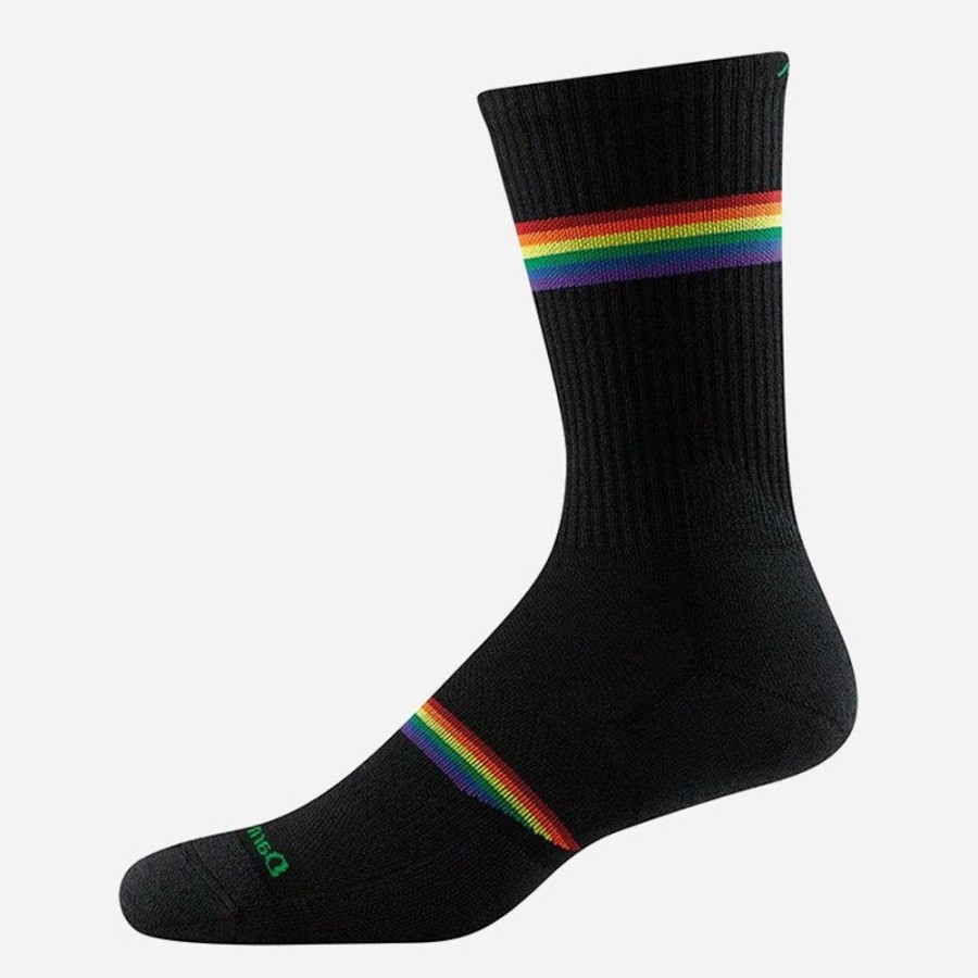 Socks Darn Tough | Darn Tough Men'S Prism Crew Lightweight With Cushion Black