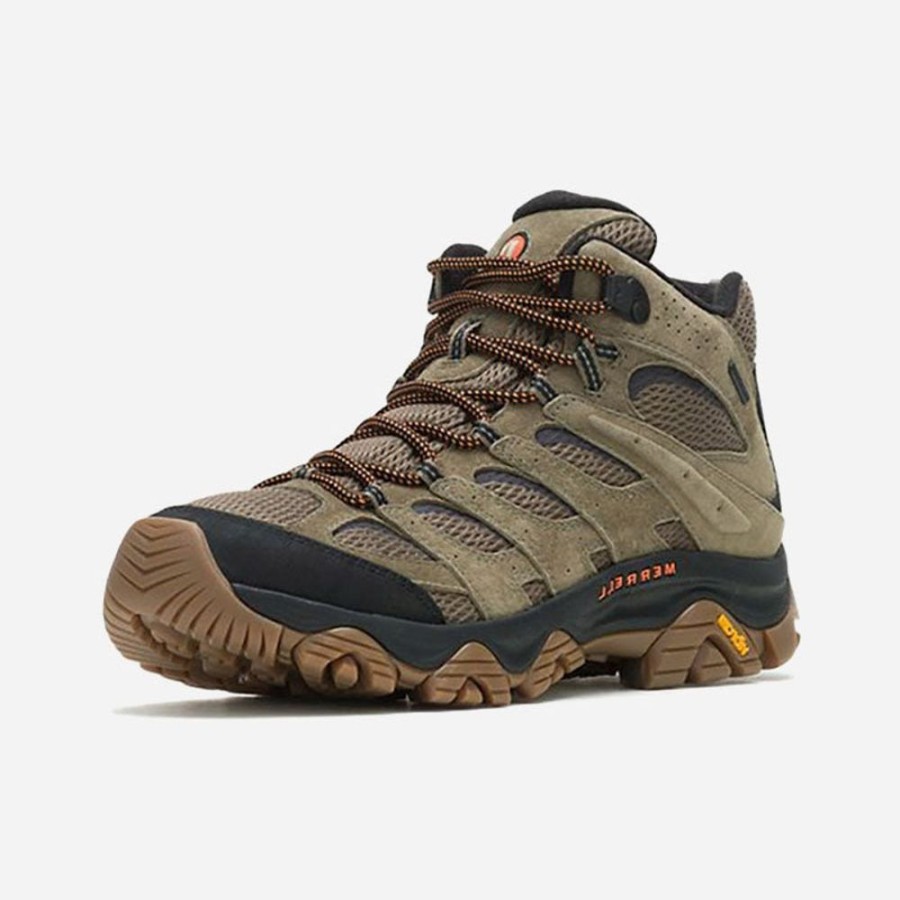 Men'S Merrell | Merrell Men'S Moab 3 Mid Waterproof Olive/Gum