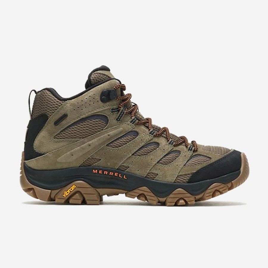 Men'S Merrell | Merrell Men'S Moab 3 Mid Waterproof Olive/Gum