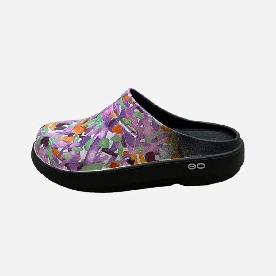 Women'S Oofos | Oofos Oocloog Limited Purple Watercolor