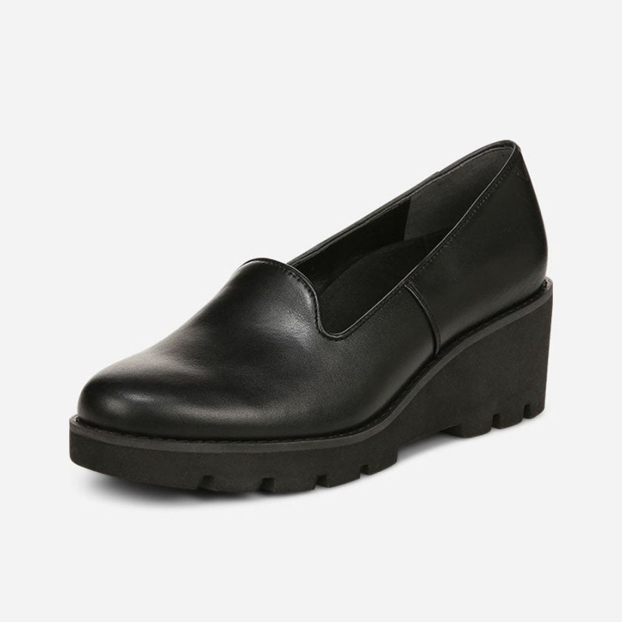 Women'S Vionic | Vionic Willa Wedge Black Leather