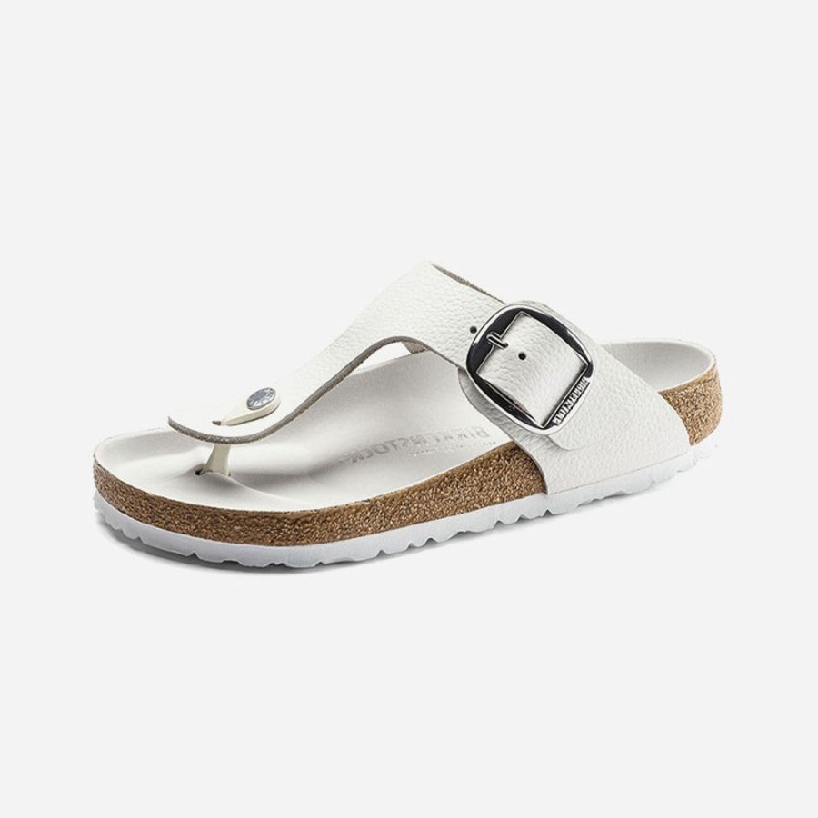 Women'S Birkenstock | Birkenstock Gizeh Big Buckle Leather White