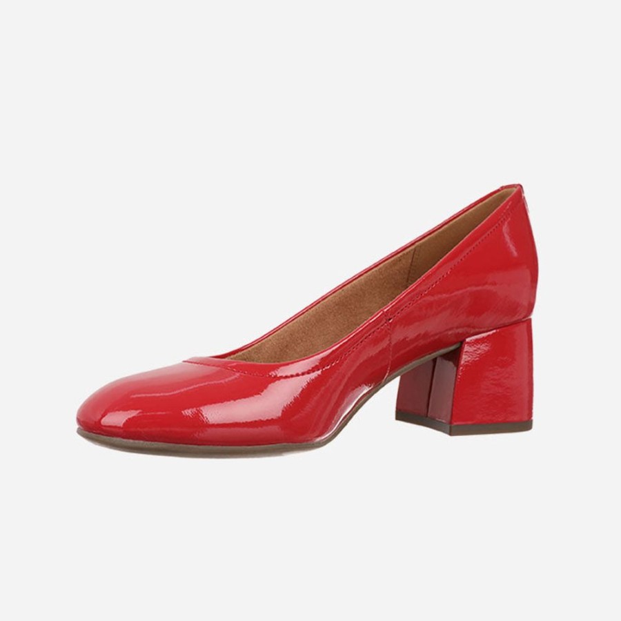 Women'S Vionic | Vionic Carmel Red Crinkle Patent