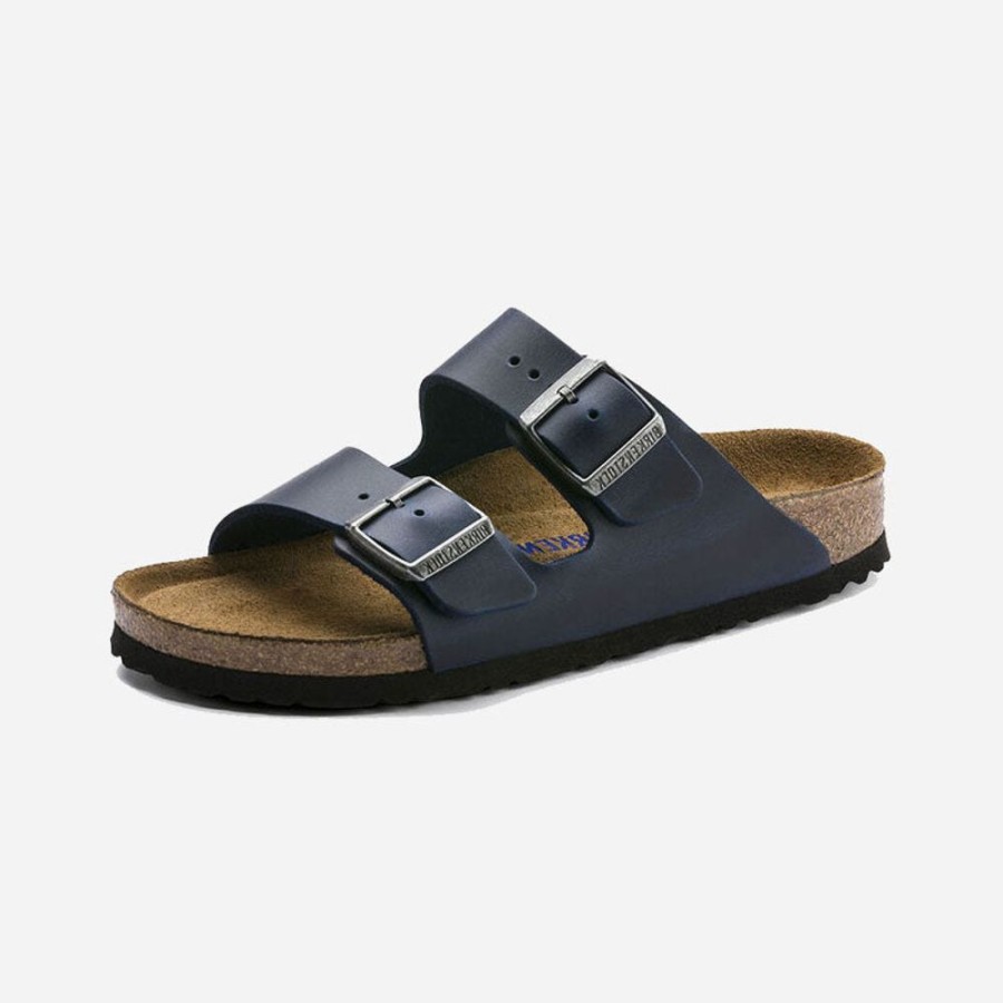 Women'S Birkenstock | Birkenstock Arizona Soft Footbed Oiled Leather Blue