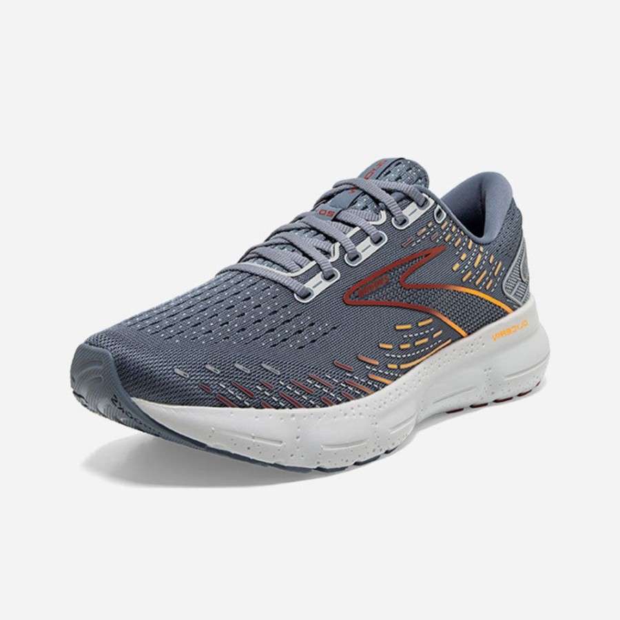 Men'S Brooks | Brooks Men'S Glycerin 20 Grey/Chili Oil/Orange